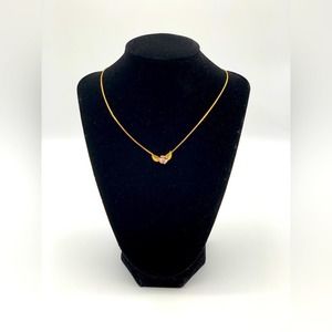 Essence Brand 15” Long Gold Plated Chain with small Porcelain Lilac